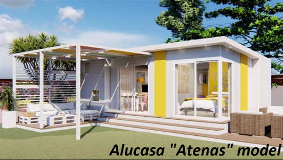 Example of an Alucasa Atenos : An empty plot for a new mobile home to be installed